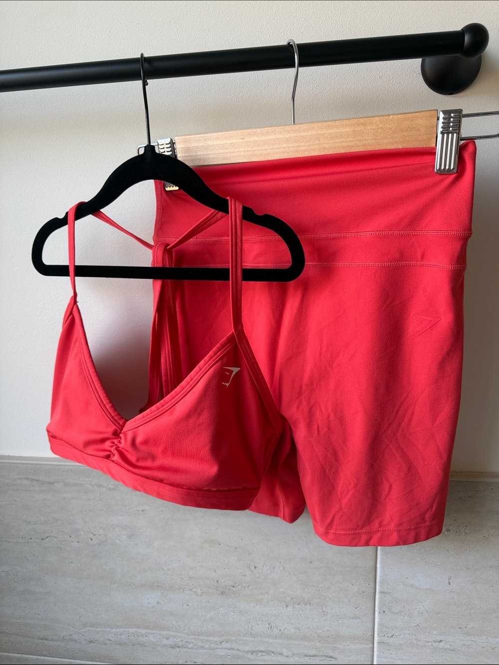 Gymshark x Whitney Simmons Coral Seamless Light-Support Bralette & Bike Shorts